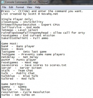 DF1 Console Commands