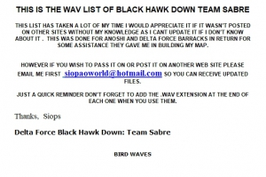 BHDTS WAV File List